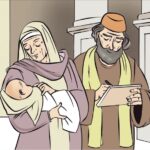 joão batista desenho, zacarias, isabel, isabel na biblia, pai de joão batista