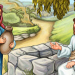 desenho a mulher samaritana modelo de lição para escola dominical