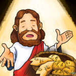 desenhos biblicos para imprimir jesus multiplica os paes, a multiplicação dos pães