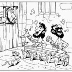 desenhos bíblicos para imprimir paulo e silas cantando